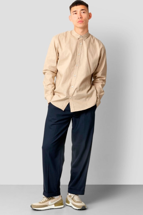 Clean Cut Copenhagen Cotton Linen Koszule Khaki