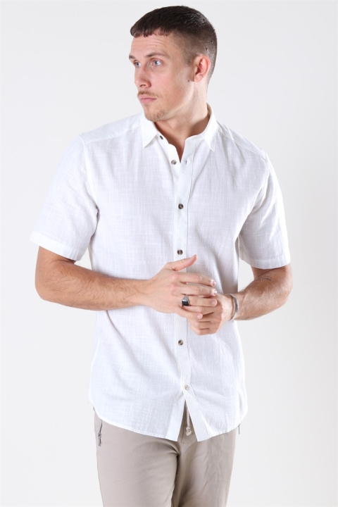 Only & Sons Slub SS Linen Look Koszule White