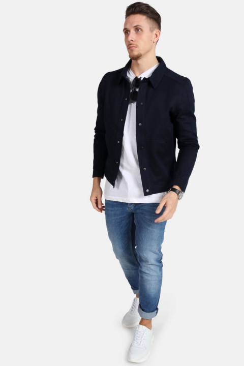 Selected Matt LS Sweat Koszule B Dark Sapphire