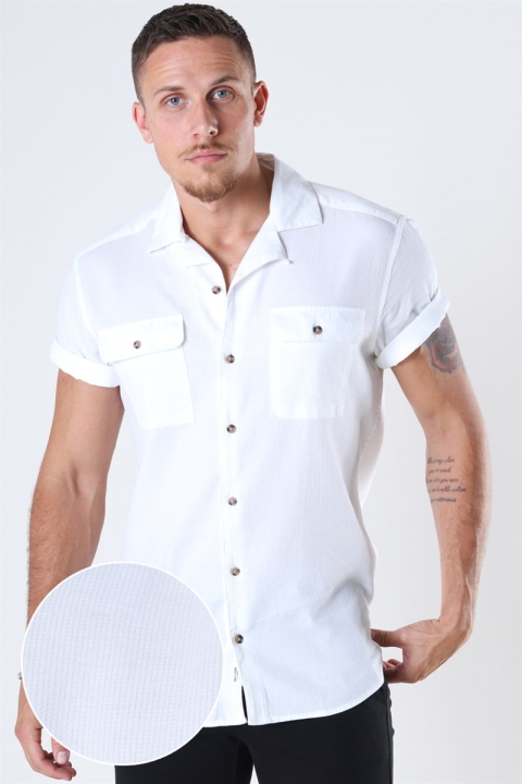 Only & Sons Andrew Waffle Koszule S/S White