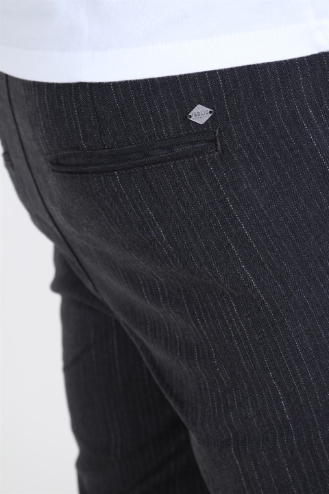 Solid Slim Truc Pinstripe Spodnie Dark Grey Melange