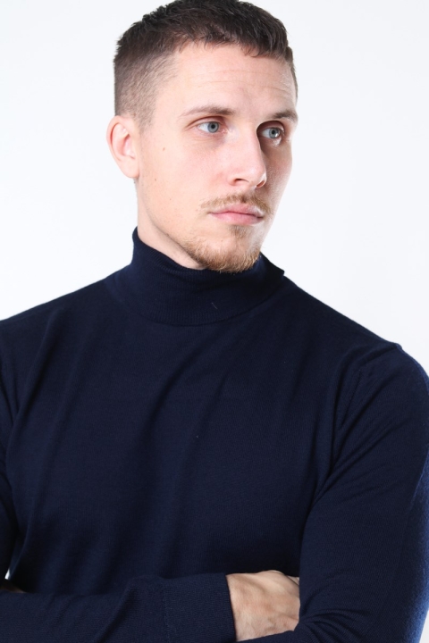 Clean Cut Copenhagen Merino Wool Roll Dzianina Navy
