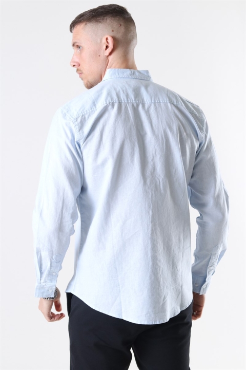 Clean Cut Copenhagen Cotton Linen Koszule Sky Blue