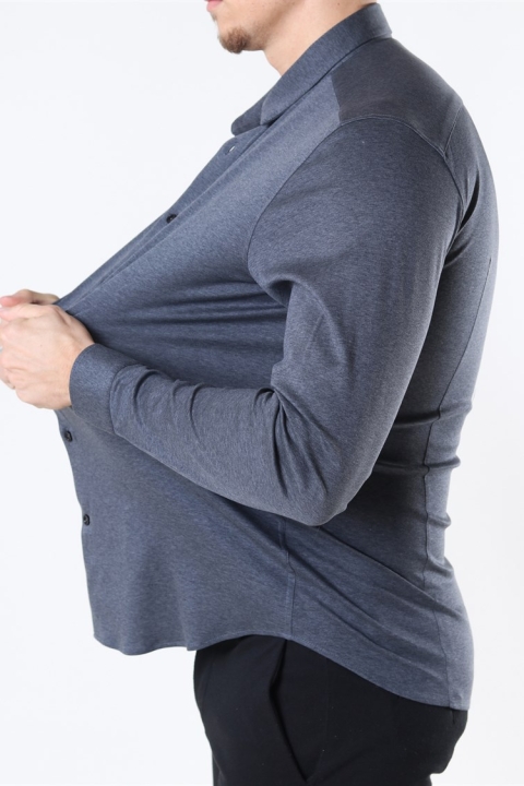 Mos Mosh Marco Jersey Koszule Dark Grey Melange