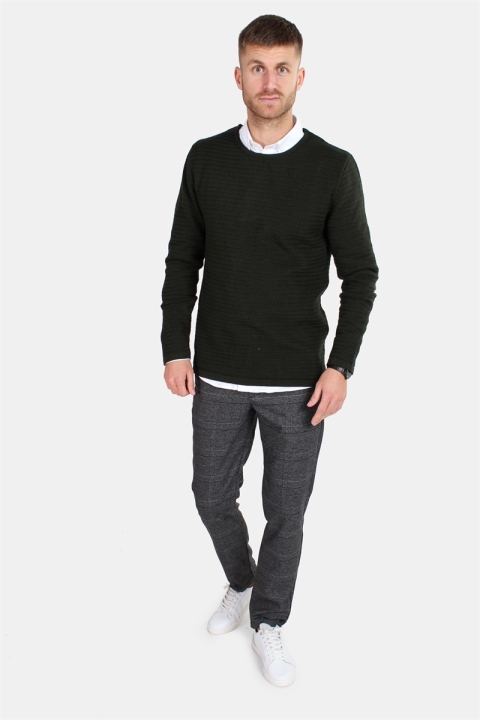 Clean Cut Aberdeen Crew Neck Dzianina Dark Green Melange