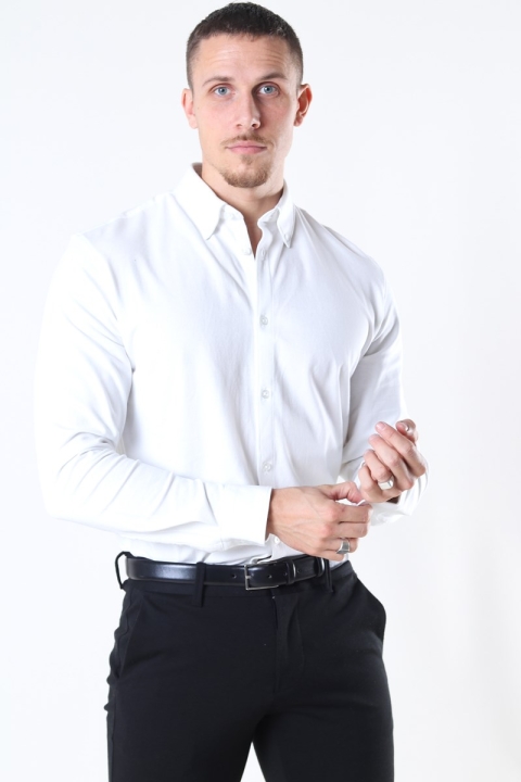 Selected Slim Oliver Knit Flex Koszule LS Bright White