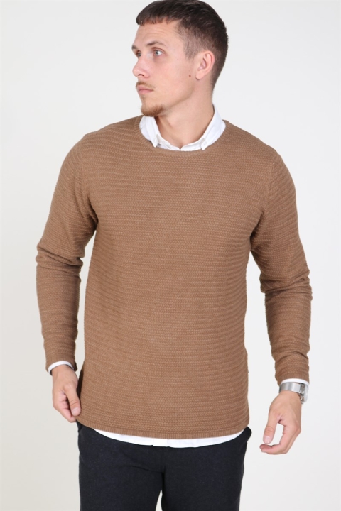 Clean Cut Aberdeen Crew Neck Dzianina Warm Sand Melange