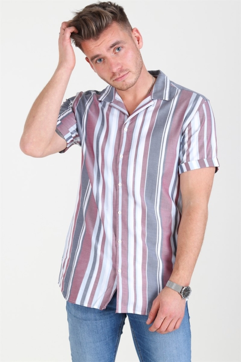 Jack & Jones Robert Stripe Koszule S/S Cordovan