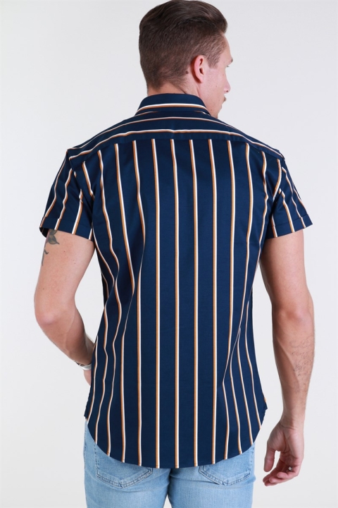 Clean Cut Sälen 127 SS Koszule Navy/Honey Mustard
