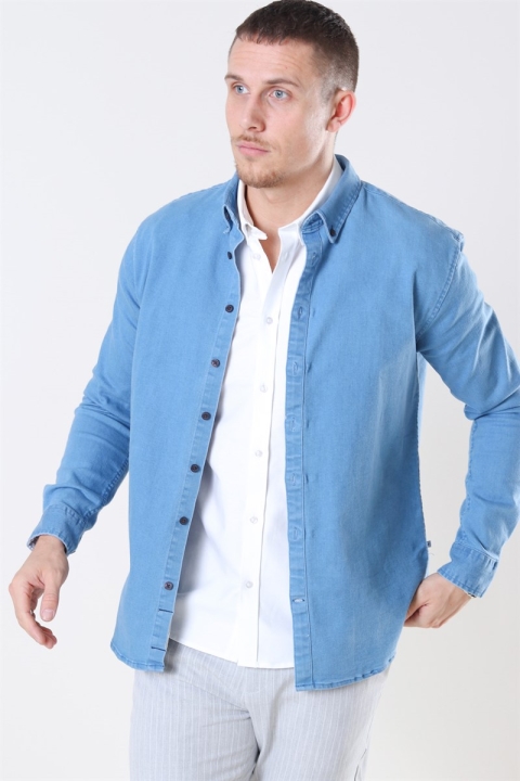 Kronstadt Johan Denim Koszule Light Blue