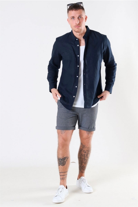 Clean Cut Copenhagen Cotton Linen Koszule Navy