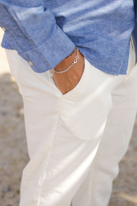 Selected Brody Linen Pants Cloud Dancer