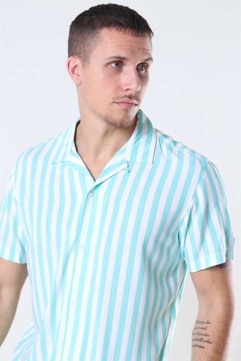 Jack and Jones Tyler Koszule SS ORG Aqua Sky