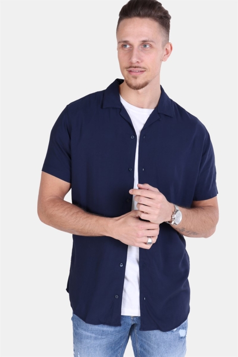 Jack & Jones Randy Resort Koszule S/S Solid Navy Blazer