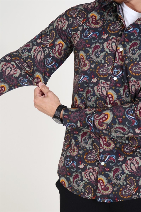 Only & Sons Frederik L/S Paisley Stretch Koszule Phantom