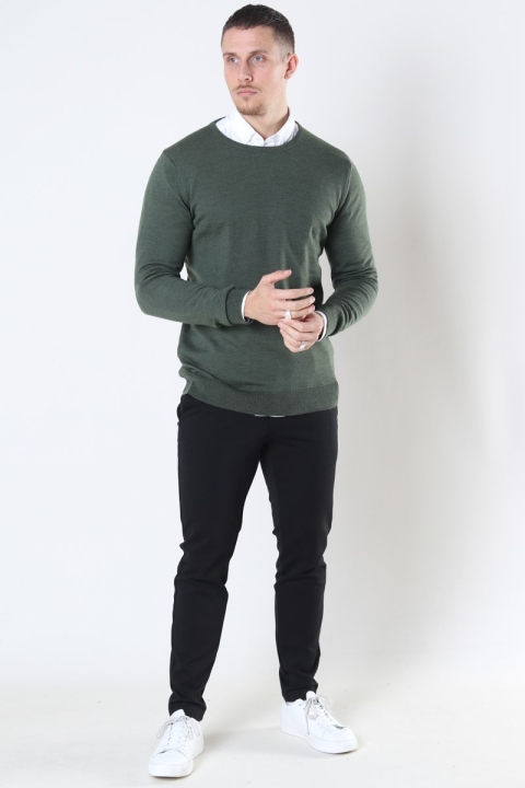 Clean Cut Copenhagen Merino Wool Crew Dzianina Army Melange