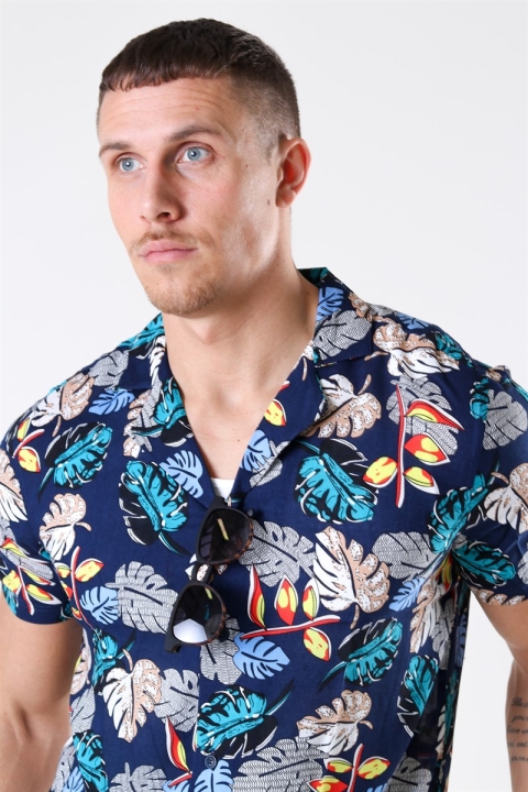 Solid Brando S/S Cuba Tropic Koszule Insignia Blue