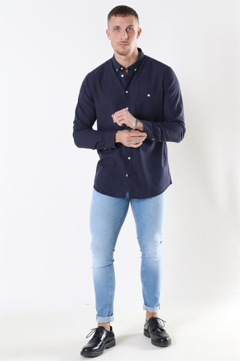 Kronstadt Johan Linen Koszule Navy