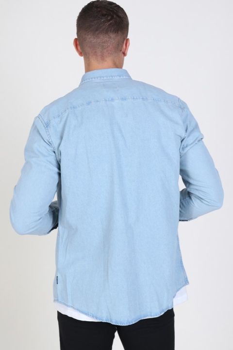 Only & Sons Basic Denim Koszule Light Blue Denim