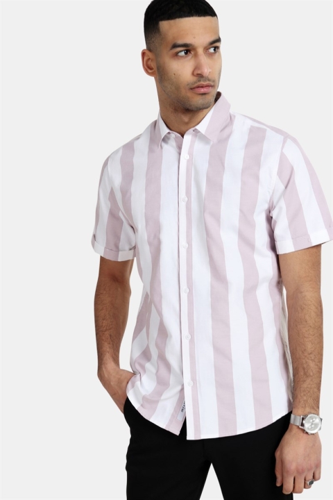 Only & Sons Travis SS Striped Thin Oxford Koszule Violet Ice