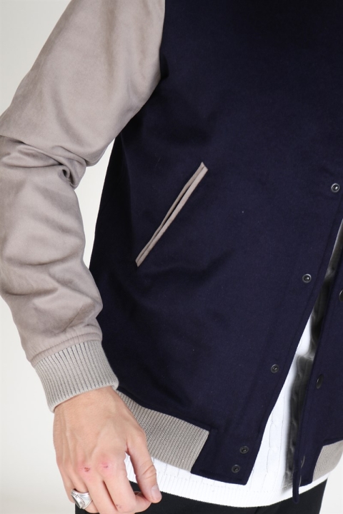 Les Deux Varsity Bomber Kurtki Navy
