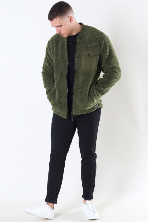 Solid Lon Bomber Kurtki Forest Night