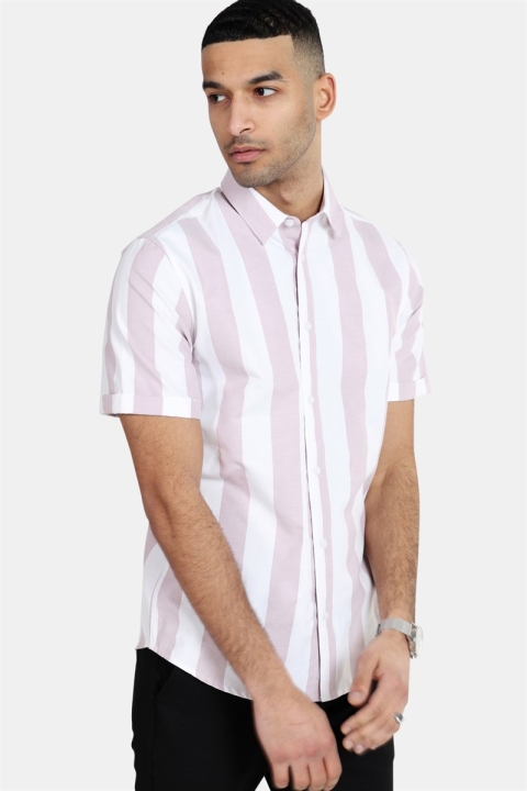 Only & Sons Travis SS Striped Thin Oxford Koszule Violet Ice