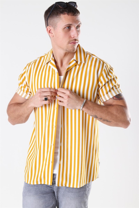Only & Sons Wayne Striped Viscose Koszule Golden Spice