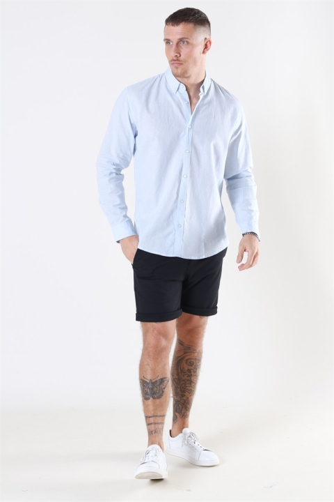 Clean Cut Copenhagen Cotton Linen Koszule Sky Blue