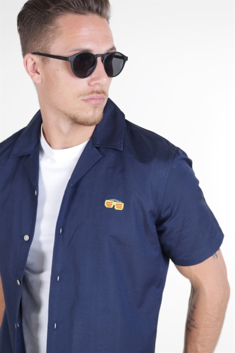 Only & Sons Travis SS Reverse Thin Oxford Koszule Dress Blues