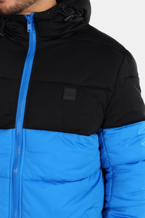 Urban Classics TB2425 Hooded 2-Tone Puffer Kurtki Bright Blue/Black
