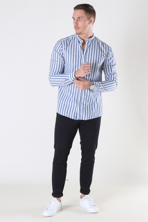 Only & Sons Matthew LS Stripe Manderine Koszule Dark Blue
