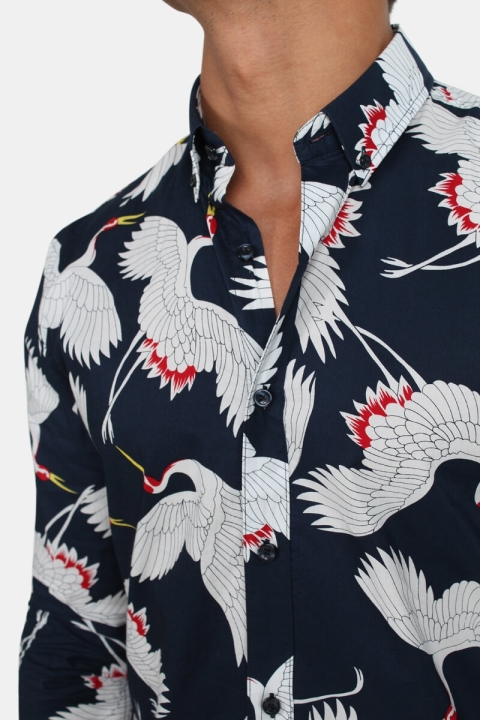 Clean Cut Sälen 56 L/S Koszule Navy