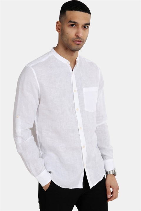 Only & Sons Luke LS Linen Mandarine Koszule White