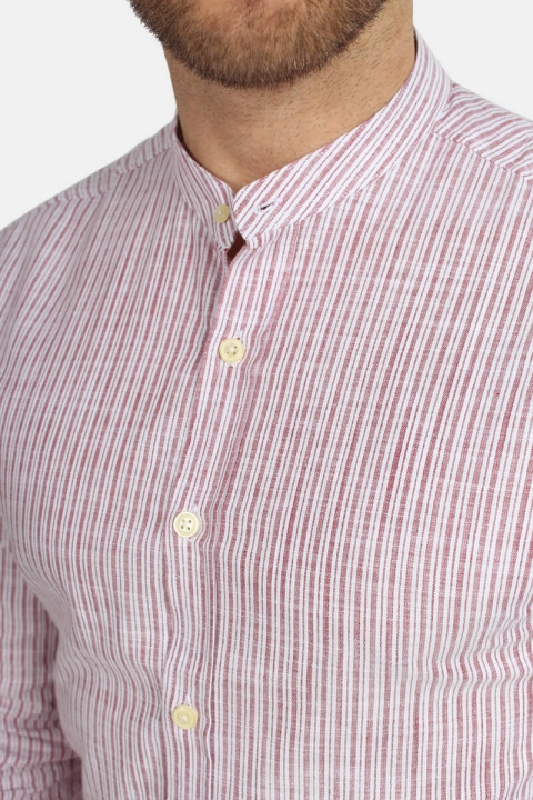 Kronstadt Dean Henley Stripe Koszule Red