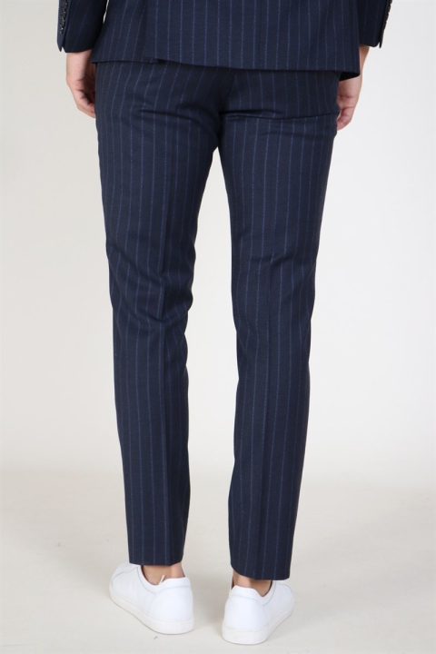 Selected Slim Aden Stripe Spodnie Grey/Blue