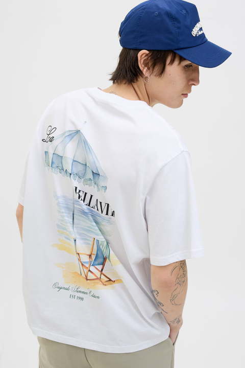 Jack & Jones Hydra Cutout Tee  Bright White