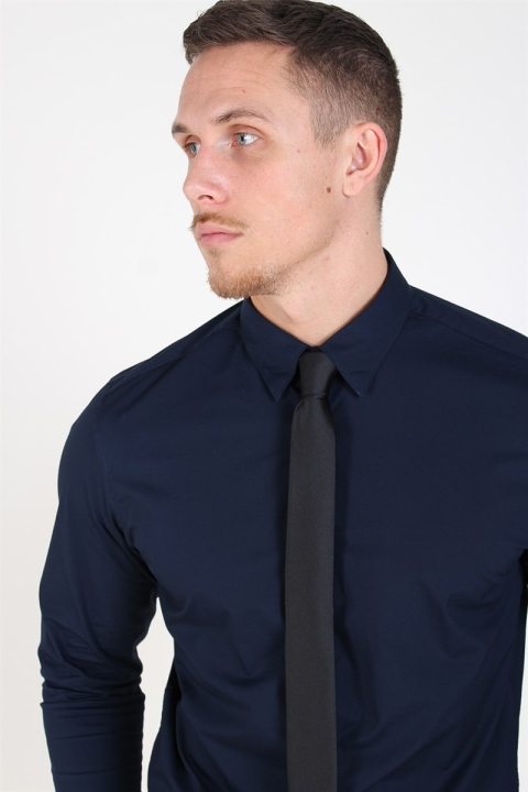 Selected Slim-Michigan LS Koszule Navy Blazer