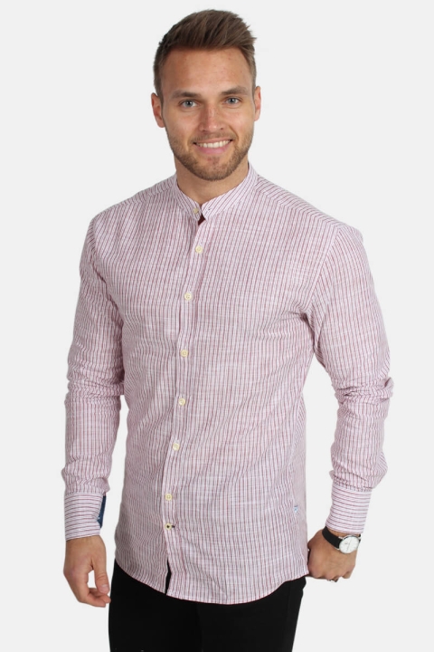 Kronstadt Dean Henley Stripe Koszule Red