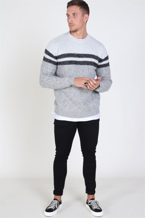 Only & Sons Lazlo Blocked Crew Neck Dzianina Cloud Dancer