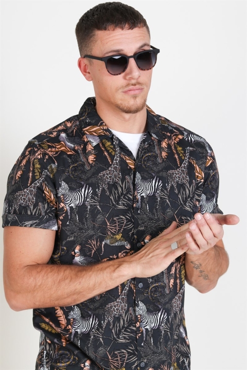 Only & Sons Gabrial S/S Animal Viscose Koszule Black/Zoo Print