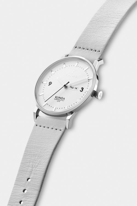 Triwa Snow Klinga Zegarki Light Gray Silver Buckle