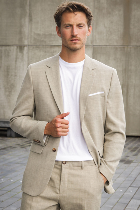 Selected SLIM OASIS LINEN BLAZER Sand