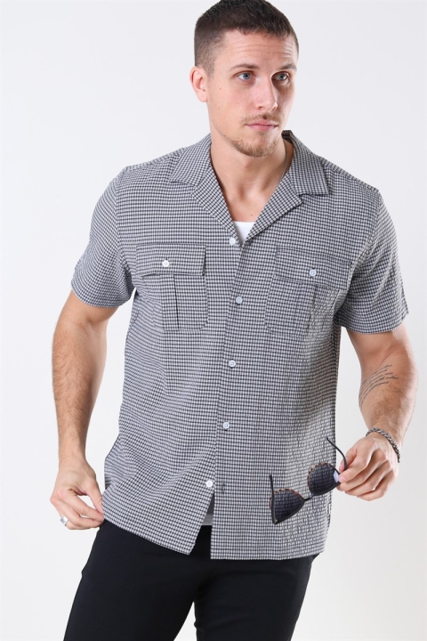 Woodbird Chan Check Koszule Black-White