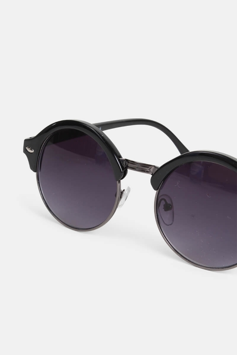Fashion Rund okulary słoneczne Blank Sort/Gun