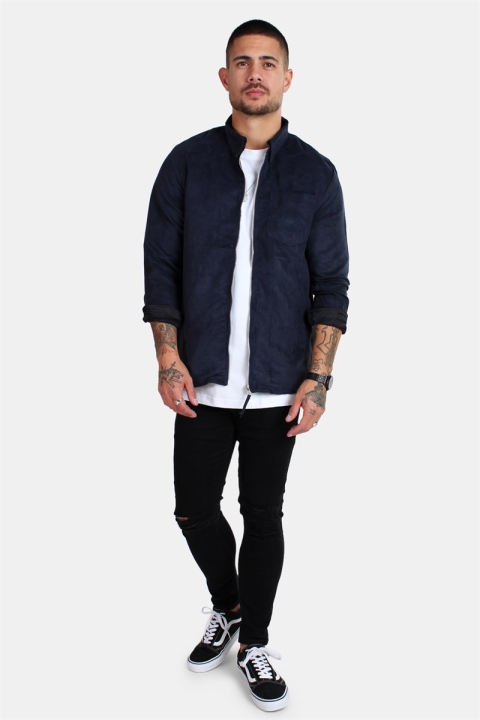 Kronstadt Johan Zip Suede Koszule Navy