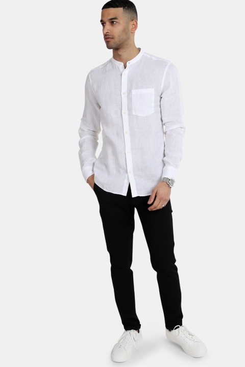 Only & Sons Luke LS Linen Mandarine Koszule White