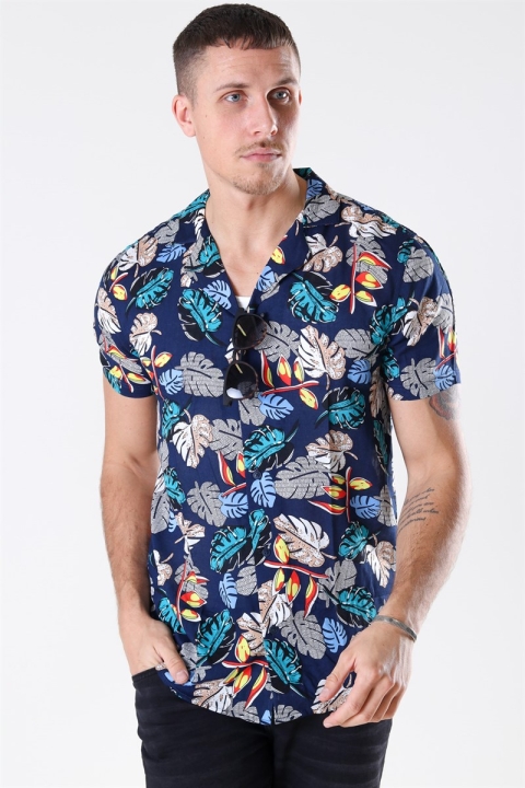 Solid Brando S/S Cuba Tropic Koszule Insignia Blue