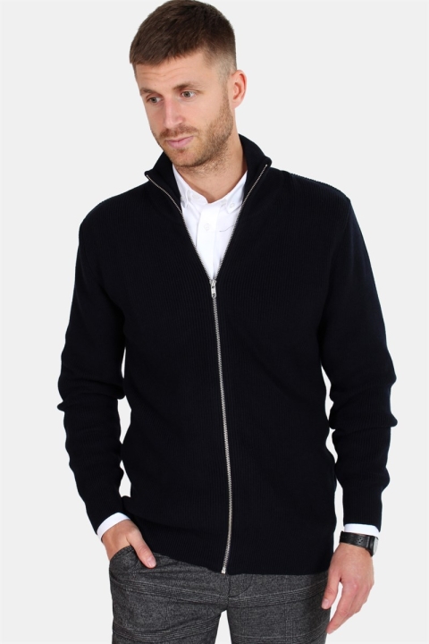 Clean Cut Osin Zip Cardigan Dzianina Navy