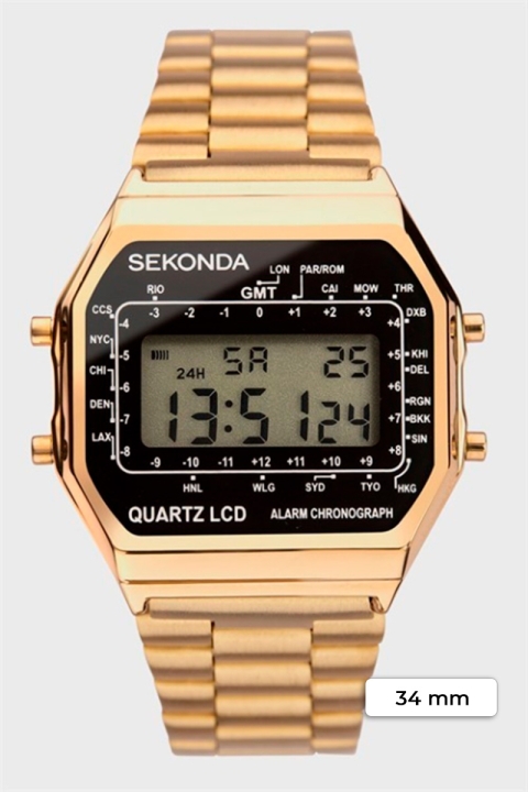Sekonda 1817 Classic Gold Plated Bracelet Digital Zegarki